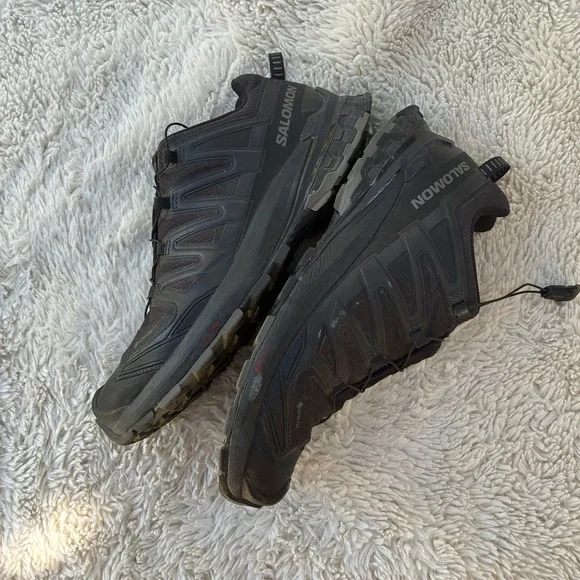 SALOMON WIDE GORE-TEX Trail Running Shoes in Black / Phantom / Pewter Size